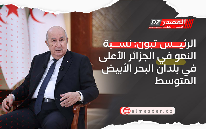 الرئيس تبون: نسبة النمو في الجزائر الأعلى في بلدان البحر الأبيض المتوسط