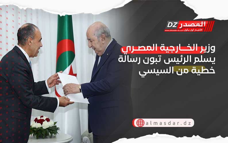 وزير الخارجية المصري يسلّم الرئيس تبون رسالة خطية من السيسي