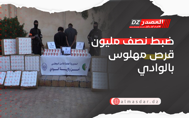 ضبط نصف مليون قرص مهلوس بالوادي