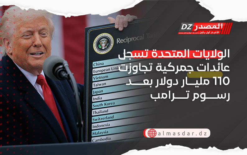 الولايات المتحدة تشجل عائدات جمركية تجاوزت 110 مليار دولار بعد رسوم ترامب