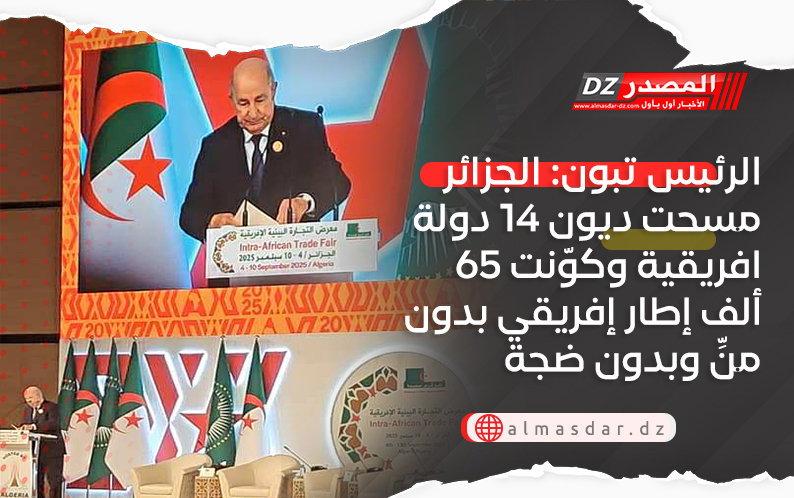 الرئيس تبون: الجزائر مسحت ديون 14 دولة افريقية وكوّنت 65 ألف إطار إفريقي بدون منِّ وبدون ضجة