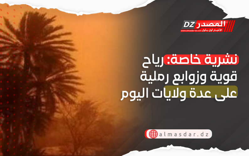 تنبيه: رياح قوية وموجة حر شديدة بعدة ولايات اليوم