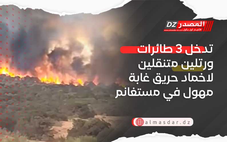 تدخل 3 طائرات ورتلين متنقلين لاخماد حريق غابة مهول في مستغانم
